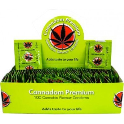 Prezerwatywy Cannadom inspirowane konopiami - 100x Zielone Smakowe